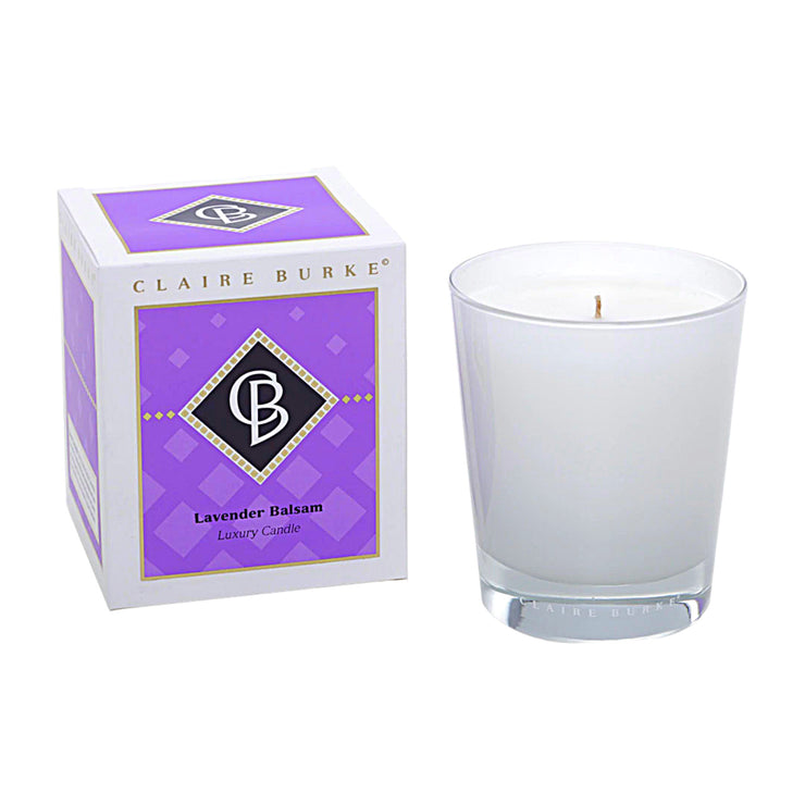 Lavender Balsam Candle: Bringing Sexy Back! Lavender, Citron, Sweet Grass, Rosemary and Sage Clary blend beautifully with a sensual wood mix of Balsam, Cedar and rich Sandalwood to set the perfect mood.